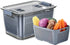 Fresh Produce Saver Container Mesh Sieve Storage Organizer Filter Basket Fresh Vegetable Fruit Draining Crisp Keep Vegetables Fresh Easy to Clean (Grey-1.7 L)