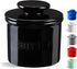 Warome Butter Holder, French Butter Crock for Counter, Farmhouse Butter Keeper With Water Line French Butter Dish with Lid, Perfect Spreadable Consistency(Black)