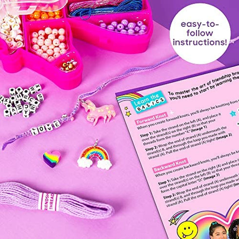 Just My Style Unicorn Friendship Bracelets Kit – 1300+ Beads – ABC Bead Bracelet Set – DIY Bracelet Kits for Kids Ages 6 and Up