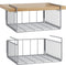 SUFAUY Stainless Steel 2-Pack Under Cabinet Shelf Basket Organizer, Metal Wire Rack Hanging Storage Baskets Holds up to 22lbs for Kitchen Pantry or Refrigerator, Silver
