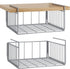 SUFAUY Stainless Steel 2-Pack Under Cabinet Shelf Basket Organizer, Metal Wire Rack Hanging Storage Baskets Holds up to 22lbs for Kitchen Pantry or Refrigerator, Silver