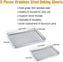 TeamFar Baking Sheet Cookie Sheet Set of 2, Pure Stainless Steel baking Pan Tray Professional, Non Toxic & Healthy, Mirror Finish & Rust Free, Easy Clean & Dishwasher Safe