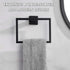 Towel Holder Matte Black, Angle Simple Stainless Steel Bathroom Hand Towel Rack, Square Towel Ring for Wall, 7.09-Inch