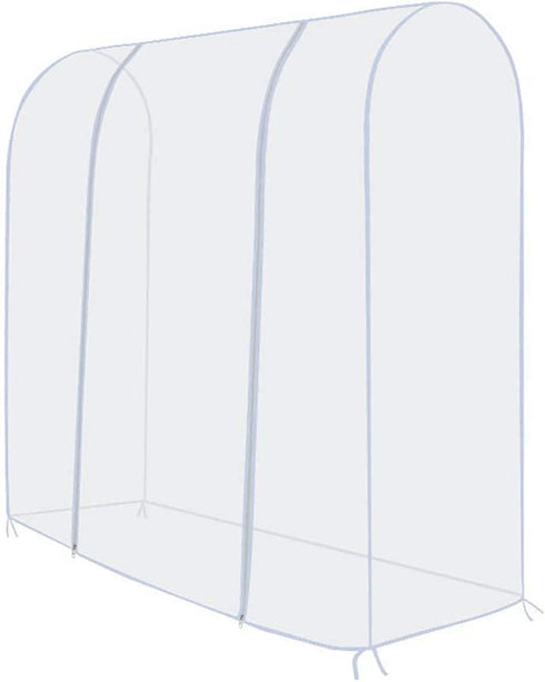 TzBBL Garment Rack Cover 5 Ft with Strong Zipper Protective Rail Cover 47" X 20" X 59" (120 X 50 X 150 cm)-Only Cover