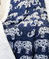 Lush Decor Navy Elephant Parade Throw Fuzzy Reversible Sherpa Blanket 60? x 50 White, 60 x 50