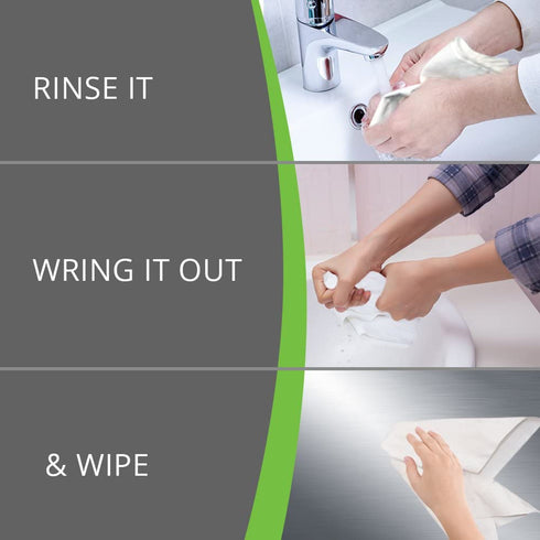 Microfiber Magic Streak Free Cloth 3 Pack Clean Any Surface with Just Water Eco Friendly Environmentally Safe Perfect for Window, Mirror, Kitchen, Counters, Appliances, Car, Cycle, TV Screen