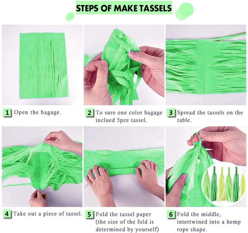 St Patricks Day Decorations, 64 Pcs Green Lucky Irish Party Supplies Accessories, Shamrock Balloon, Banner, Tissue Paper Pom Poms, Hanging Swirl, Paper Tassels