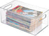 mDesign Deep Plastic Storage Organizer Container Bin, Game and Comic Organization for Cabinet, Cupboard, Playroom, Shelves, or Closet - Holds Video Games, Tablets, DVDs, or Controllers, Clear
