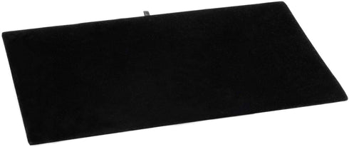 Ikee Design Leatherette Wooden Jewelry Display Case with Glass Top and Black Velvet Pad, Home Organization Storage Box, Wooden Jewelry Tray for Collectibles, 14.75"W x 8.25"D x 2.13''H