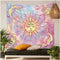 Pink Tapestry Burning Sun Tapestry Psychedelic Hippy Tie Dye Sun Tapestries Celestial Sun and Moon with Stars Tapestry Abstract Wall Tapestry for Bedroom, Living Room, Dorm Decor (78.7"*59", Pink)
