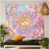 Pink Tapestry Burning Sun Tapestry Psychedelic Hippy Tie Dye Sun Tapestries Celestial Sun and Moon with Stars Tapestry Abstract Wall Tapestry for Bedroom, Living Room, Dorm Decor (78.7"*59", Pink)