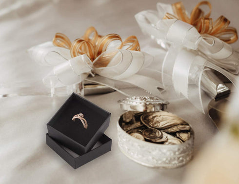 Dedoot Ring Earring Gift Boxes 30 Pieces Small Kraft Jewelry Box 2x2x1.2 Inch Square Cardboard Jewelry Gift Box with Velvet Cushion, Black