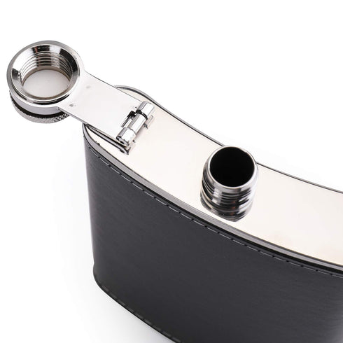 Suwimut 4 Pack Hip Flask for Liquor, 8 oz Stainless Steel Leakproof Leather Cover Pocket Flask with Funnels for Men Drinking Alcohol, Whiskey, Rum and Vodka
