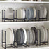 2PCS Plate Holders Organizer, Metal Dish Storage Dying Display Rack for Cabinet, Counter and Cupboard - Black