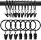 AMZSEVEN 90 PCS Curtain Rings with Clips, Drapery Clips with Rings, Hangers Drapes Rings 1.26 Inch Interior Diameter, Fits up to 1 Inch Curtain Rod, Vintage Black