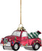 Noble Gems Kurt Adler 4-Inch Glass Truck with Christmas Tree Ornament