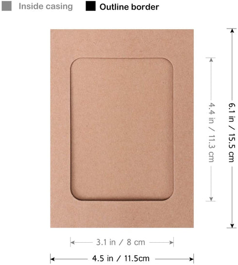 VORCOOL Kraft Paper Photo Frames 4x6in 30pcs Picture Frames Multi Wall Hanging Paper Photo Frames with 30 Clips 3 Ropes for DIY Display Party Decor