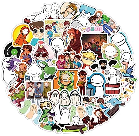 Dream SMP Sticker for Teen Skateboard, Cool Waterproof Game Decal for Kids Water Bottle, Laptop, Phone, Travel Case, Bike, Guitar 50pcs Pack