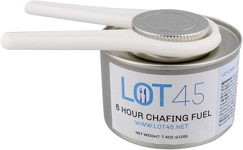 Lot45 6 Hour Cooking Fuel Wick Chafing Dish Fuel Cans for Food, Burners for Chafing Dishes, 6-Pack and Free Lid Opener