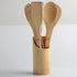 Wooden Spoons for Cooking Organic Bamboo Kitchen Utensils Set 8 Pcs Housewarming Gift New Apartment Essentials Slotted Serving Spoons Spatula Tong Tools for Nonstick Cookware with Holder