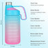 EAILGORL Water Bottles with Motivational Time Marker & Straw Leakproof BPA Free Reusble Flip Top Water Bottle for Sports and Fitness Enthusiasts (A1-Pink/Green Gradient)