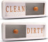 TEYGA Bamboo Dishwasher Clean Dirty Magnet Sign, with Stainless Steel Window - Dishwasher Magnet Clean Dirty, No-Scratch Strong Magnets, 2 Double-Sided Stickers, Dirty Clean Dishwasher Magnet Cover
