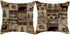 Jimrou Throw Pillow Cover 18x18inches Set of 2 Gifts Wood Cabin Wild Animals Bear Deer Paw Prints Forest Wildlife Cotton Linen Decorative Home Sofa Chair Car Square Throw Pillow Case Cushion Cover