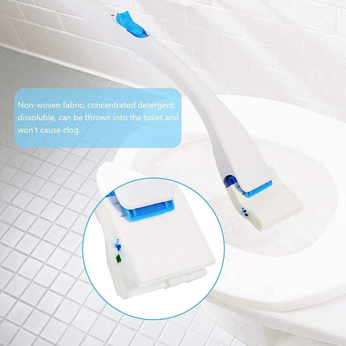 Strnek Disposable Toilet Cleaning Brush Washable Toilet Brush Toilet Pure Cotton Replaceable Concentrated Detergent Head for Home Bathroom
