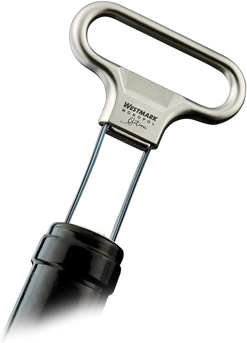 Monopol Westmark Germany Steel Two-Prong Cork Puller with Cover (Silver Satin)