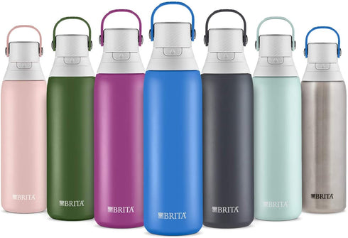 Brita Stainless Steel Water Filter Bottle, 20 Ounce, Glacier, 1 Count