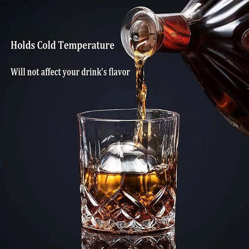 Ecentaur Reusable Stainless Steel Ice Cube Metal Whiskey Stones Ball for Drinks 5.5cm Set of 2
