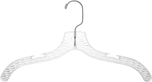 Quality Hangers Clear Hangers 12 Pack - Crystal Cut Hangers for Clothes - Durable Plastic Hanger Set - Invisible Dress Hangers for Suits - Heavy Duty Hangers - Nonslip Coat and Shirt Hangers
