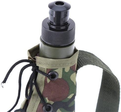 LKXHarleya 800ml Outdoor Military Canteen Water Bottle with Belt and Cover Tactical Camo Water Bottle Pouch Bag for Camping,Hiking,Climbing,27 OZ