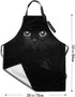 MSGUIDE Cute Black Cat Apron for Women with Pockets Adjustable Bib Apron Waterproof Home Kitchen Cooking Baking Gardening Apron