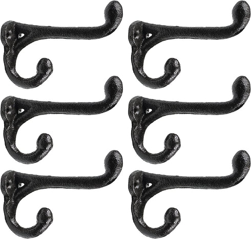 Tinsow Wall Mount Coat Hanger, Hooks Rustic Farmhouse Cast Iron Towel Hanger (6)