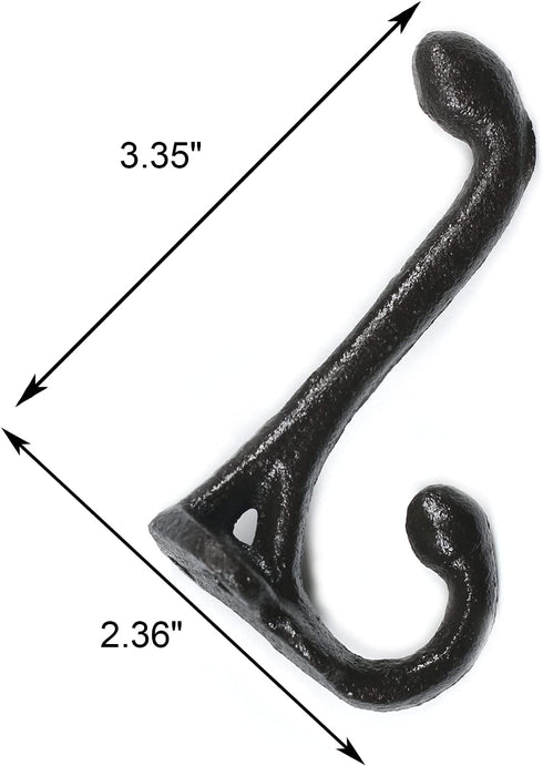 Tinsow Wall Mount Coat Hanger, Hooks Rustic Farmhouse Cast Iron Towel Hanger (6)