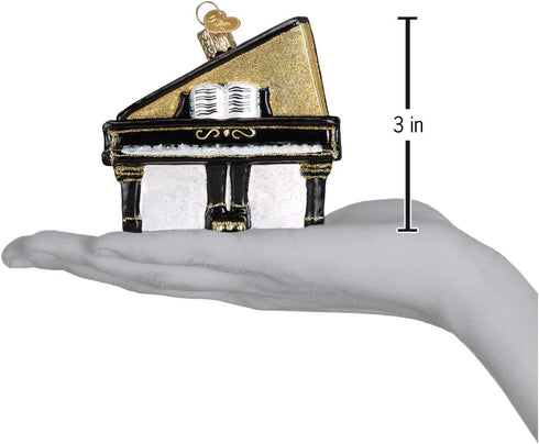 Old World Christmas Musical Instruments Glass Blown Ornaments for Christmas Tree Baby Grand Piano 3x3