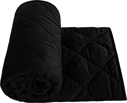 FLXXIE Microfiber Toddler Comforter, Ultra Soft and Lightweight Crib Quilted Toddler Blanket for Boys and Girls, 39" x 47", Black