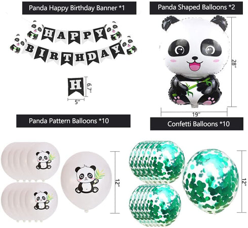 84 PCS Panda Birthday Party Supplies Decoration with Happy Birthday Banner Balloons Panda Party Favor for Boys, Girls, Kids Birthday, Baby Shower