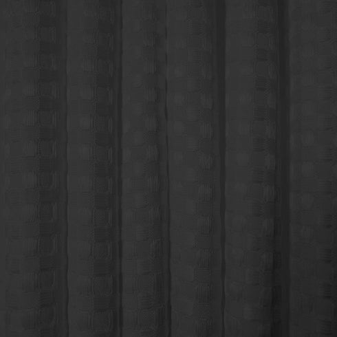 The Basic Living Waffle Shower Curtain, Fabric Shower Curtains with Waffle Weave Hotel Quality Bathroom Shower Curtains, Black, 72 x 84 Inches