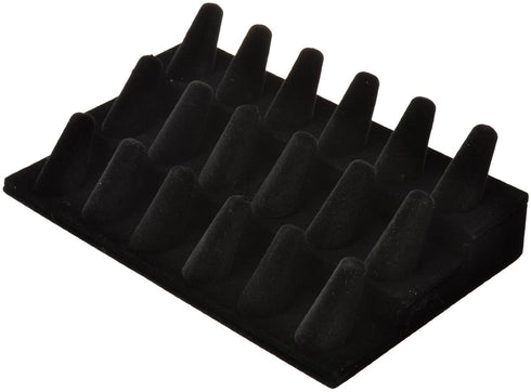 Bocar Black Velvet Finger Ring Display Showcase Organizer Holder Jewelry Storage Counter (18JZZ)