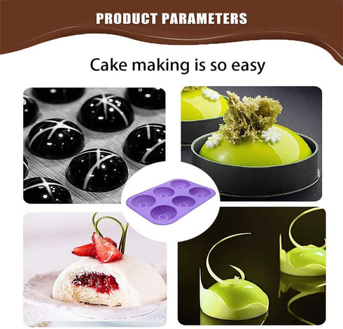 3 Types Of Chocolate Bomb Mold Hot Cocoa Bomb Mold Kit 2 Large&Small 6 Holes Sphere Ball Molds 1 Heart Silicone Molds Round For Making Hot Chocolate Bombs Candy Mousse Cake Pudding Baking Tools