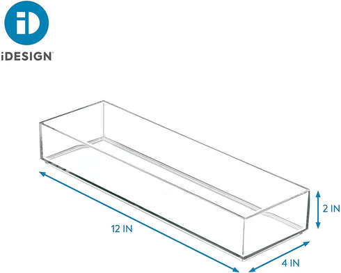 iDesign Clarity Drawer, Kitchen and Bathroom Organization Silverware, Spatulas, Gadgets, Large-Set of 2