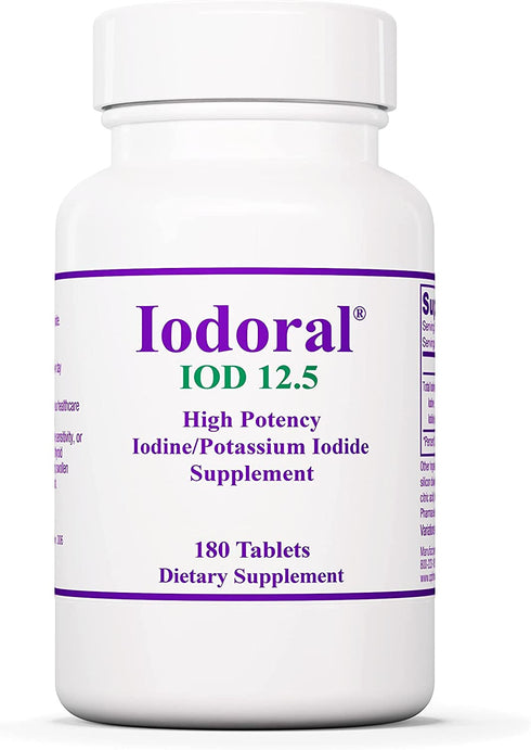 Optimox Iodoral 12.5 mg - Original High Potency Lugol Solution Iodine Nutritional Supplement - Energy and Thyroid Support - 180 Tablets?