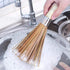 DOITOOL 2 pcs Wok Cleaning Whisk Dish Pan Scrubbing Bamboo Wood Brushes Multipurpose Handle Cleaner Brush for Home Restaurant Kitchen
