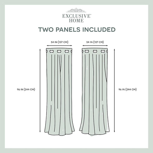 Exclusive Home Indoor/Outdoor Solid Cabana Grommet Top Curtain Panel, Mecca Orange, 54x96, 2 Piece