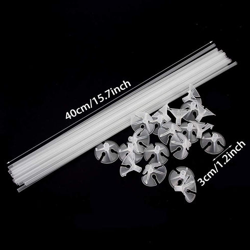 VIDELLY 100 Pieces Balloon Sticks 16inch Bobo Balloons Sticks Clear Plastic Balloon Sticks Holders With Balloon Cups for Party Wedding Birthday Anniversaries Valentines Day Decor Party Supplies