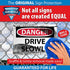 National Marker SS4R NMC Warning Sign,"Stop, Check in HERE”, 12” Height x 12” Width, Rigid Plastic, White on Red