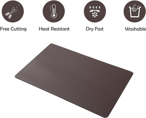 GabrielModu Placemat,Heat-Resistant Place Mats,Stain-Resistant Non-Slip and Isolated Washable Table Mat (4 pcs, Dark Brown-Coffee), Coffee Brown