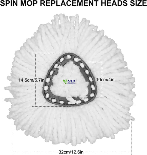 GIB cleaningtool 6 Packs Replacement Mop Head Microfiber Spin Mop Refill for EasyWring Mop Easy Cleaning Mop Head Replacement